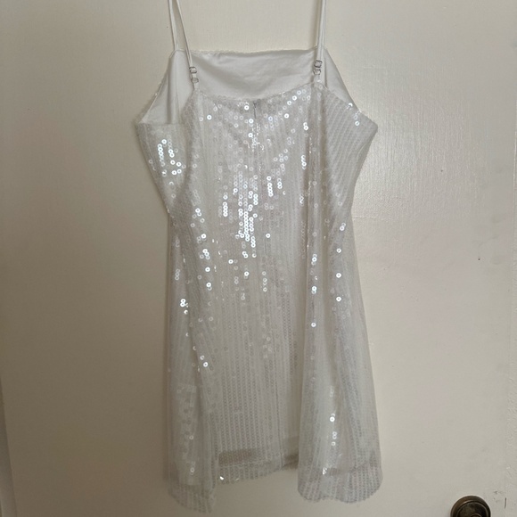 12th Tribe Emmy White Sequin Micro Mini Dress - Picture 4 of 5